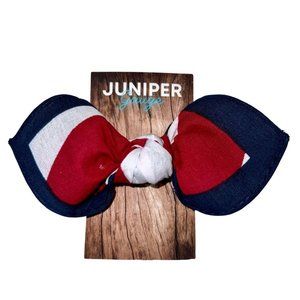 Patriotic Stars and Stripes Bandana Knotted Hair Bow